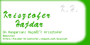 krisztofer hajdar business card